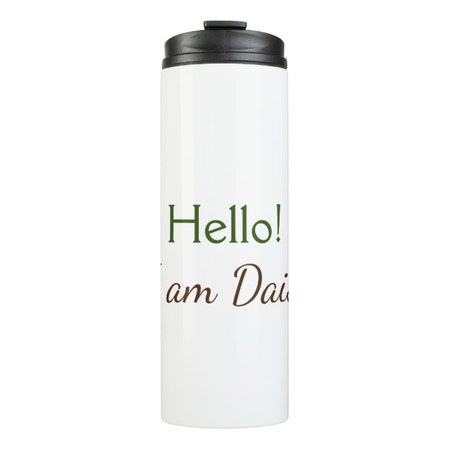 Termo Hello I am Daisy add name text simple minimal y    (Anverso)