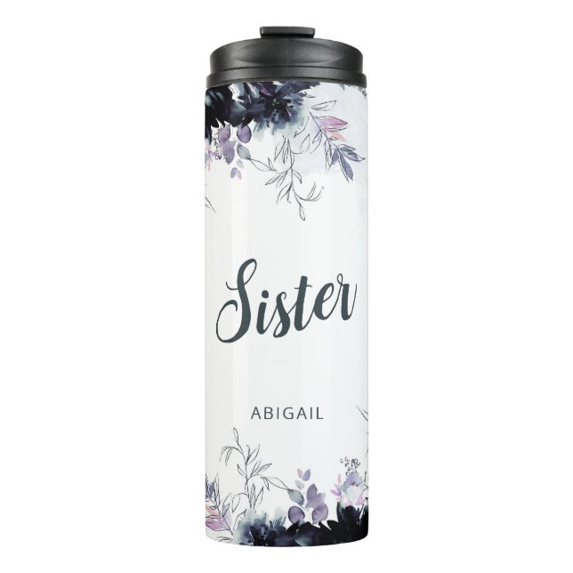 Termo Hermana Personalizada Nocturna Floral (Anverso)