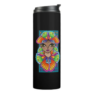Termo Hermosa Chica de mariposa Personalizado-Pegatina d