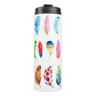 Termo Hermosa colección de plumas acuarelas
