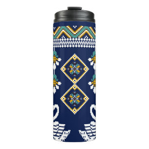 Termo Hermosa figura de etnia geométrica ucraniana triba