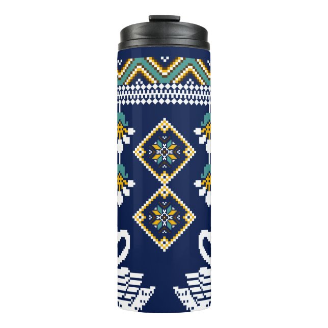 Termo Hermosa figura de etnia geométrica ucraniana triba (Anverso)