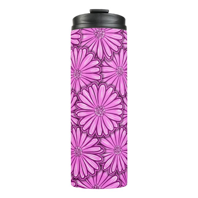 Termo Hermosa flor de margarita, Ilustracion de semitono (Anverso)