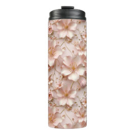 Termo Hermosa flor pastel rosa suave