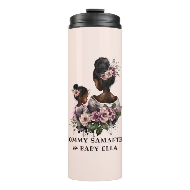 Termo Hermosa mamá y hija negras (7) (Anverso)