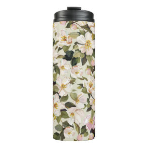 Termo Hermosa primavera floral con ramas de árboles flor