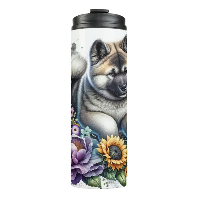 Termo Hermosa raza de perro/Perro Akita (Anverso)