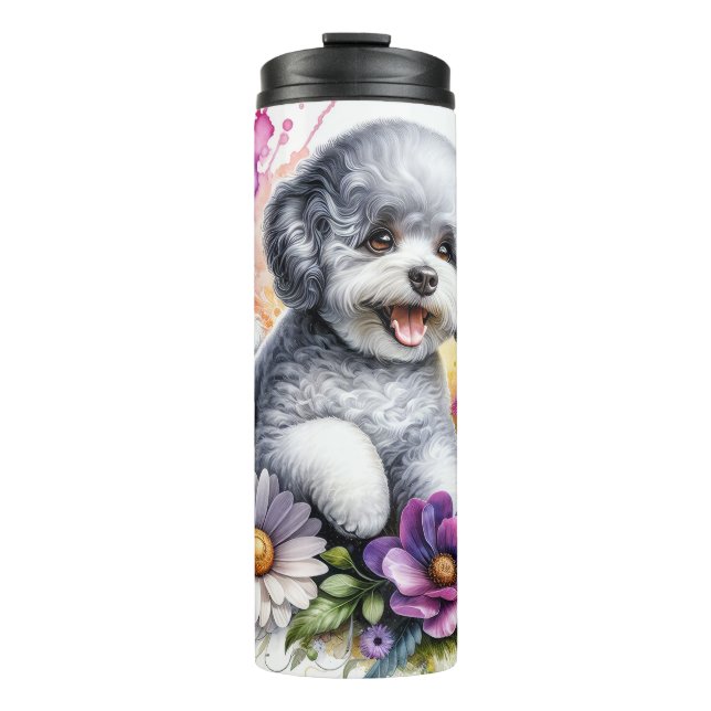 Termo Hermosa raza de perro/Perro frito de Bichon (Anverso)