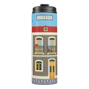 Termo Hermosas casas portuguesas con azulejos o azulejos