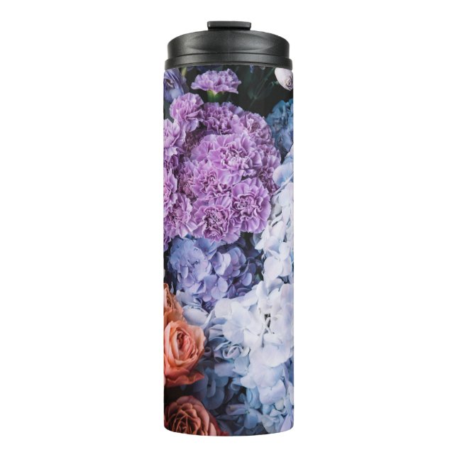 Termo Hermosas flores florecientes (rosas, hortensias, c (Anverso)