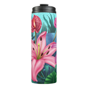 Termo Hermosas flores tropicales