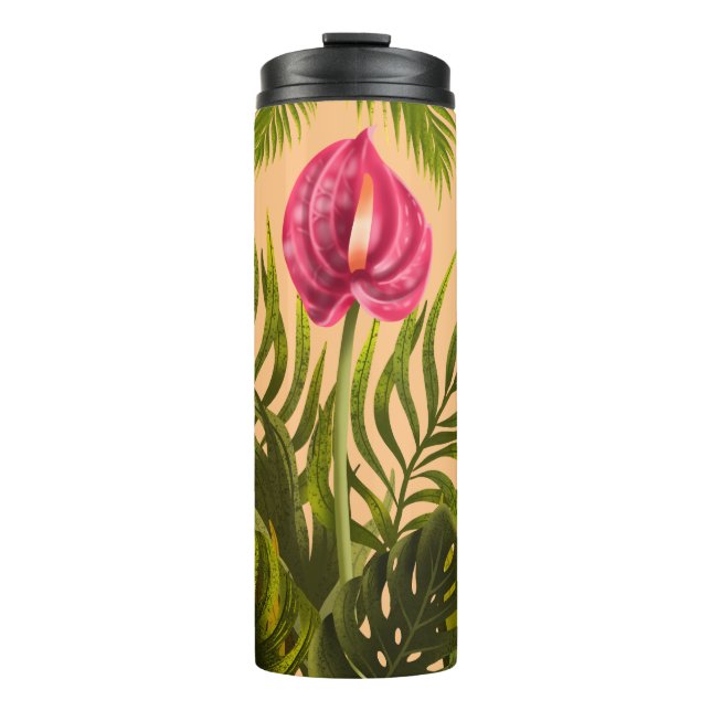 Termo Hermosas Flores Y Hojas Tropicales (Anverso)