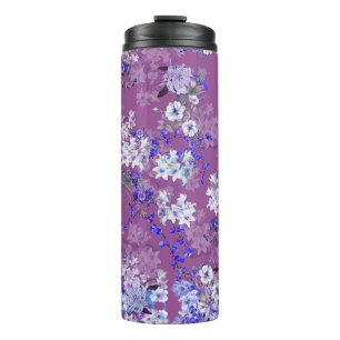 Termo Hermosas flores y ramas de aceite con pinturas muy