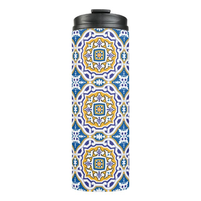 Termo 💙 Hermoso Azulejos azules IV (Anverso)