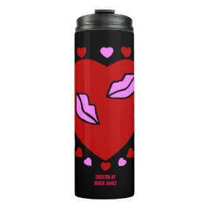 Termo Hermoso Corazón besa Tumbler térmico