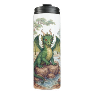 Termo Hermoso dragón verde