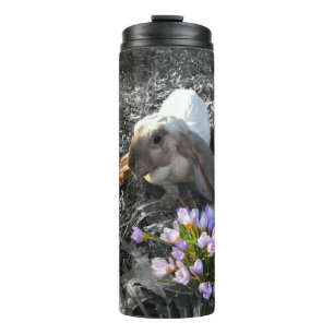 Termo Hermoso inglés Lop con flores