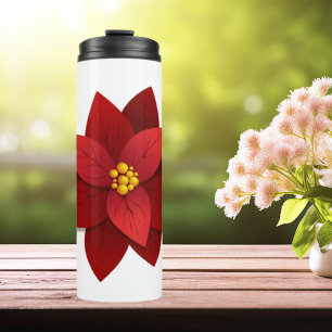 Termo Hermoso Navidades de flores de la ventimia roja