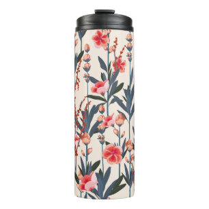 Termo Hermoso patrón de flores de jardín elegante en las