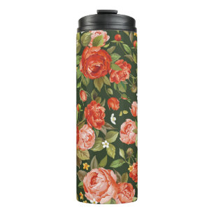 Termo Hermoso patrón de flores peony sin costura