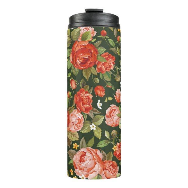 Termo Hermoso patrón de flores peony sin costura (Anverso)