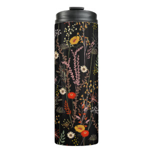Termo Hermoso patrón de flores pradera floreciente