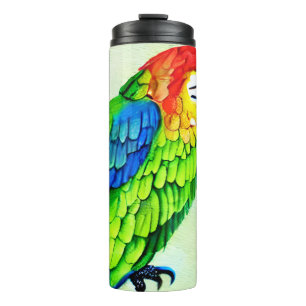 Termo Hermoso patrón de loro colorido