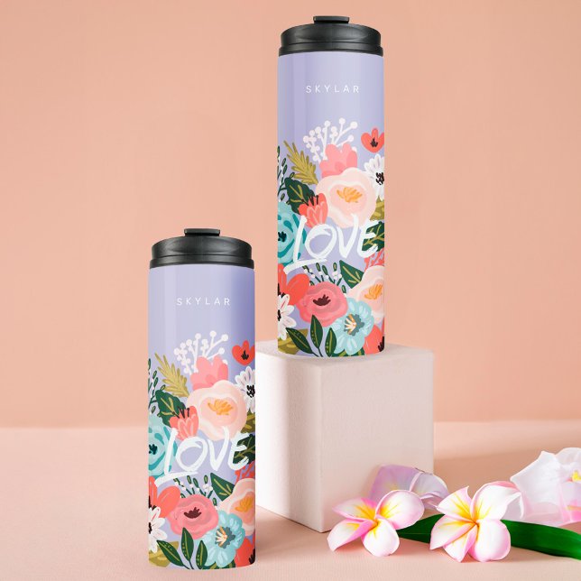 Termo Hermoso Patrón Floral Botánico Floreciente (Lovely Beautiful Botanical Blooming Floral Pattern Thermal Tumbler)