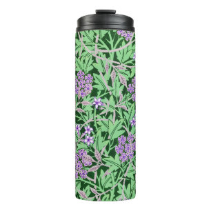 Termo Hermoso patrón floral púrpura