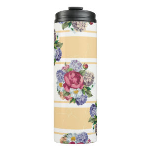Termo Hermoso patrón floral sin costura con hidrangea p