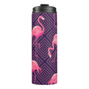 Termo Hermoso patrón tropical sin costura con flam rosa