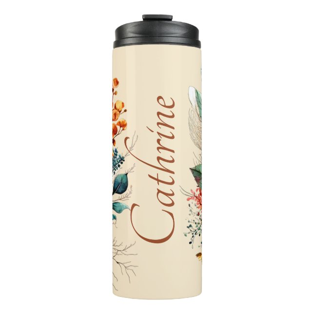 Termo Hermoso ramo boho de otoño personalizado (Anverso)