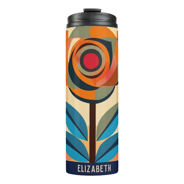 Termo Hermoso Rosa Impresión Floral Tumbler (Anverso)