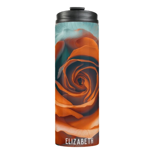 Termo Hermoso Rosa moderno de día personalizado (Anverso)