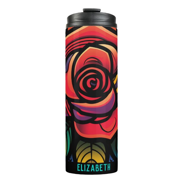 Termo Hermoso Rosa Regalo de cumpleaños Ideas Tumbler té (Anverso)