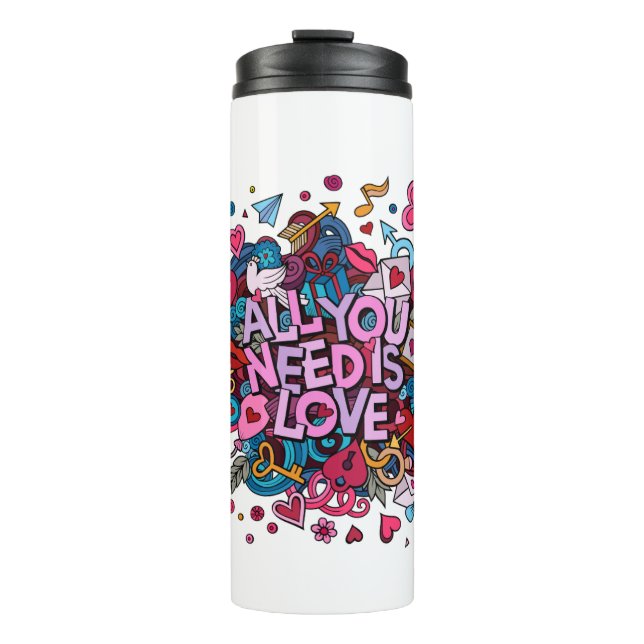 Termo Hermoso Tumbler especial de San Valentín rosa de a (Anverso)
