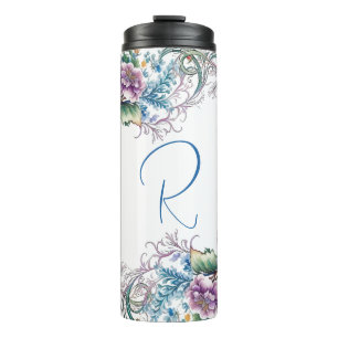Termo Hermoso Tumbler Termal Monogramado Floral