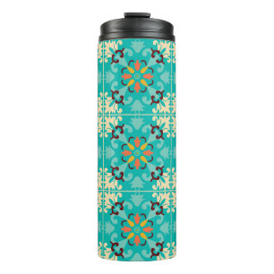 Termo Hermosos Azulejos de menta y amarillo,