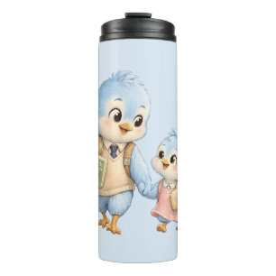 Termo Hermosos Hermanos de Pajarito Azul Taza Térmica de