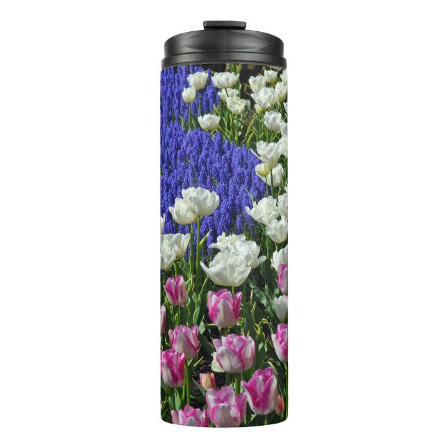 Termo Hermosos tulipanes de primavera (Anverso)
