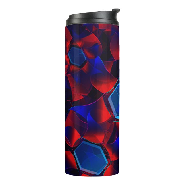 Termo hexágono azul mezclado con curvas rojas superpuest (Rotado hacia la izquierda)