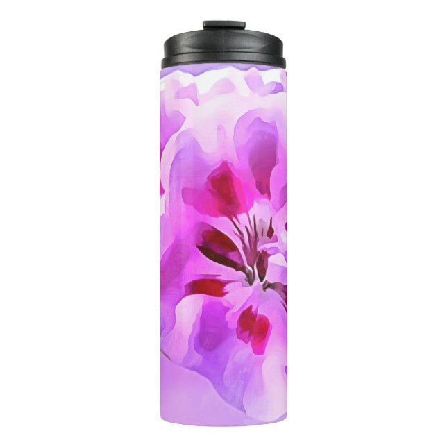 Termo Hibisco Rosa Violeta Acuarela (Anverso)