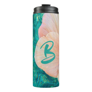 Termo Hibiscus floral turquesa agua oceánica Hawai