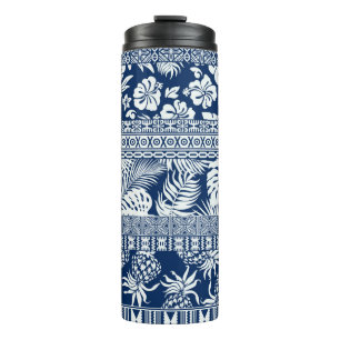 Termo Hibiscus hojas tropicales hawaiano ornampap