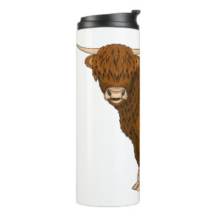Termo Highland cow cartoon illustration