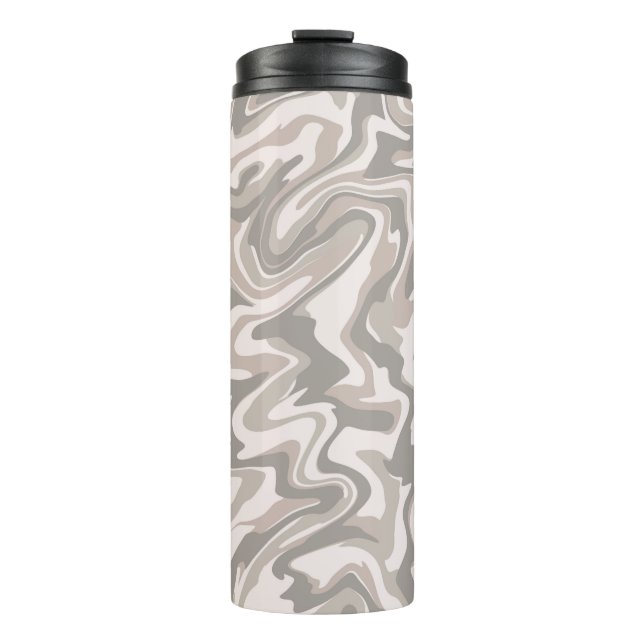 Termo Hippie 70 Gray Marble Liquid Swirl Boho Patrón (Anverso)