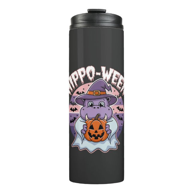 Termo Hippo-ween Spooky Halloween Moo Deng Hippo Ghost (Anverso)