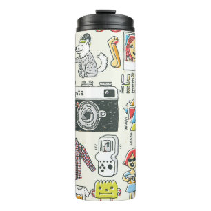 Termo Hipster swag: conjunto de doodles dibujado a mano