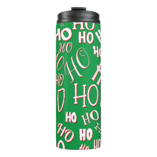 Termo HO HO HO Navidades de texto patrón de texto rojo b