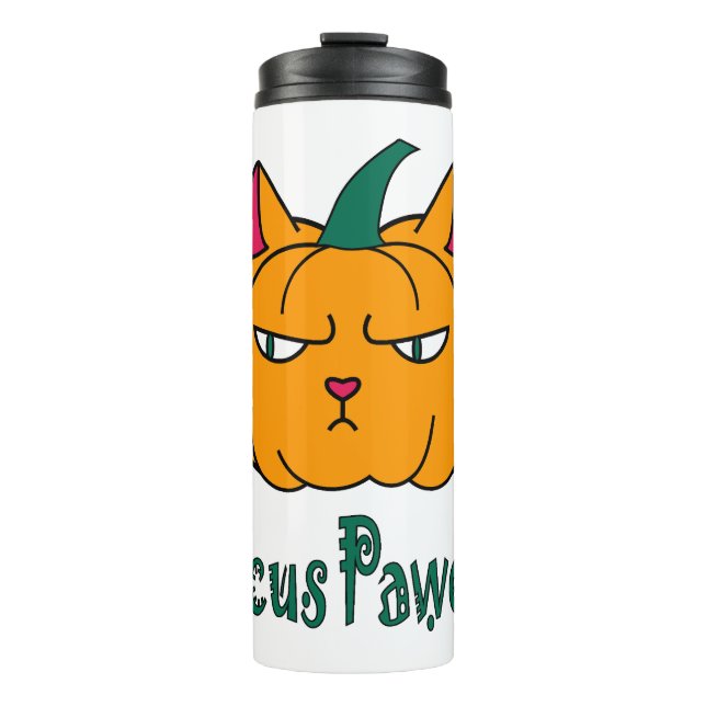Termo Hocucus pawcus Halloween calabaza ginger cat magia (Anverso)
